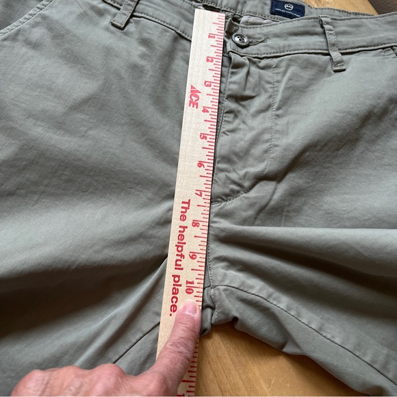 Ag Adriano Goldschmied Lux Khaki Tailored Trousers Mens Straight Leg Lt Green 31 - Picture 8 of 11